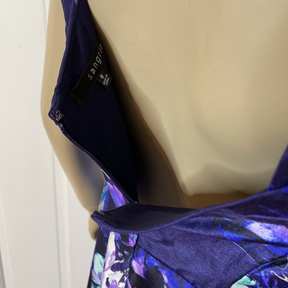 Sangria•Floral Printed A-Line Dress - Picture 9 of 14